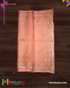 Peach Embroidered Kota Cotton Saree