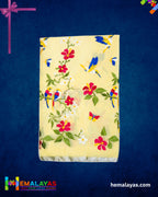 Lemon Yellow Embroidered Kota Cotton Saree