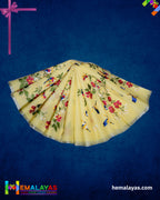 Lemon Yellow Embroidered Kota Cotton Saree