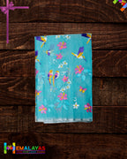 Teal Green Embroidered Kota Cotton Saree