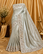 Premium Tissue Organza Saree with All Over Stone & Sequins Work